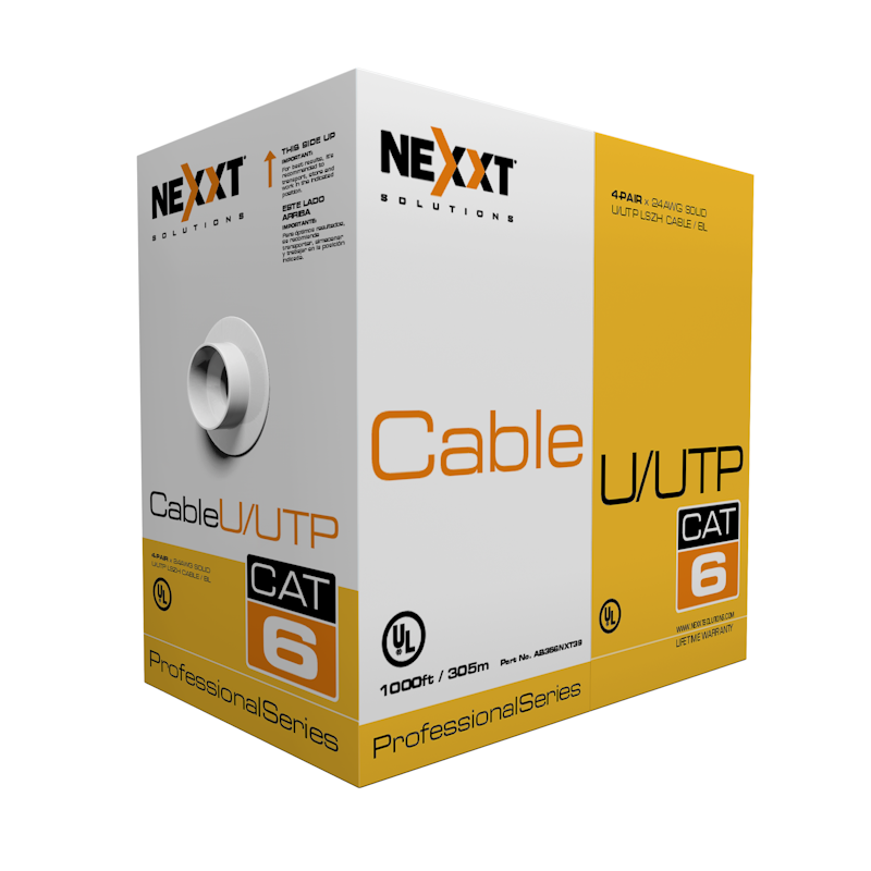 U/UTP Cable 4 Pairs Cat6, 24AWG Gauge