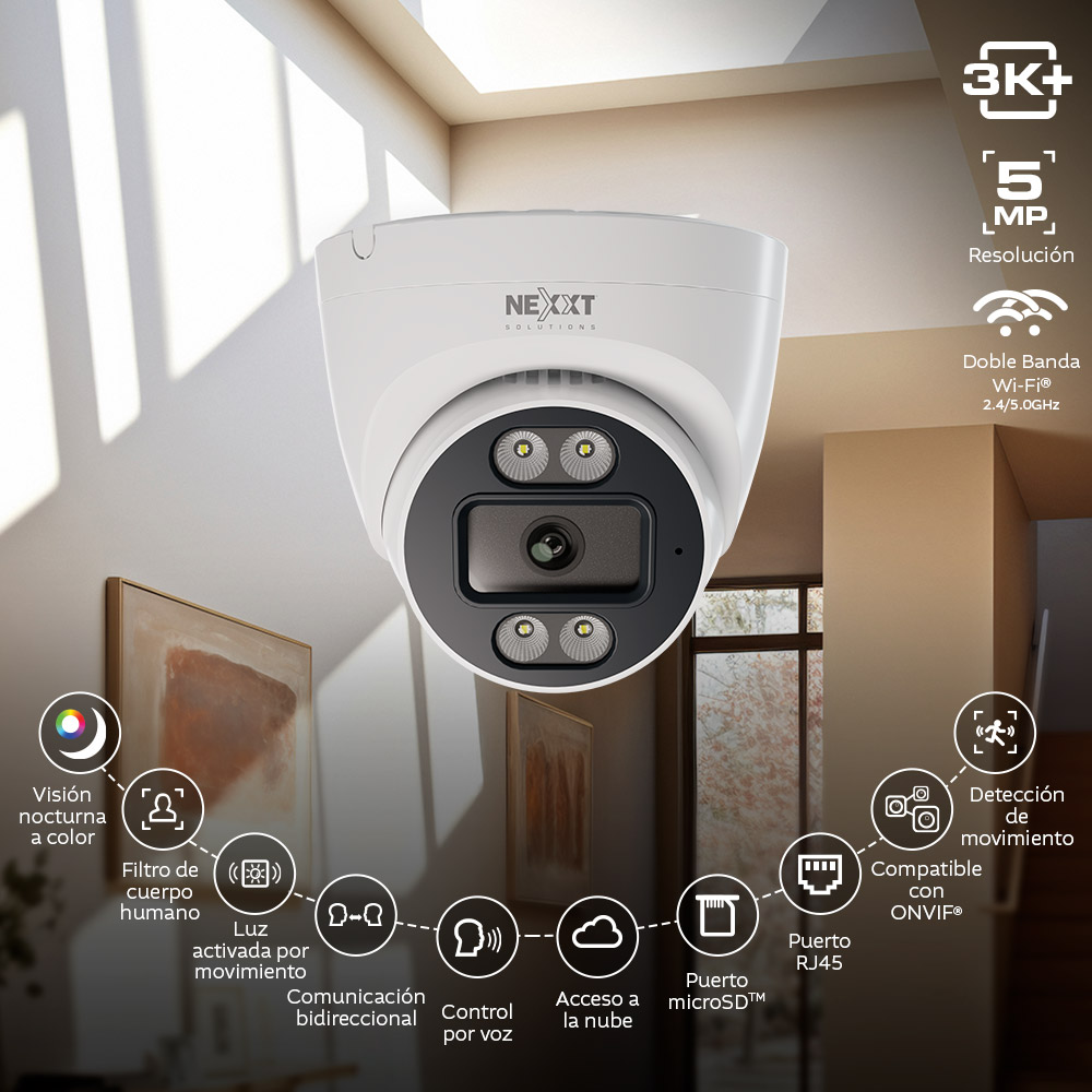 Cámara Turret Wi-Fi® inteligente, cableada para interiores - NHC
