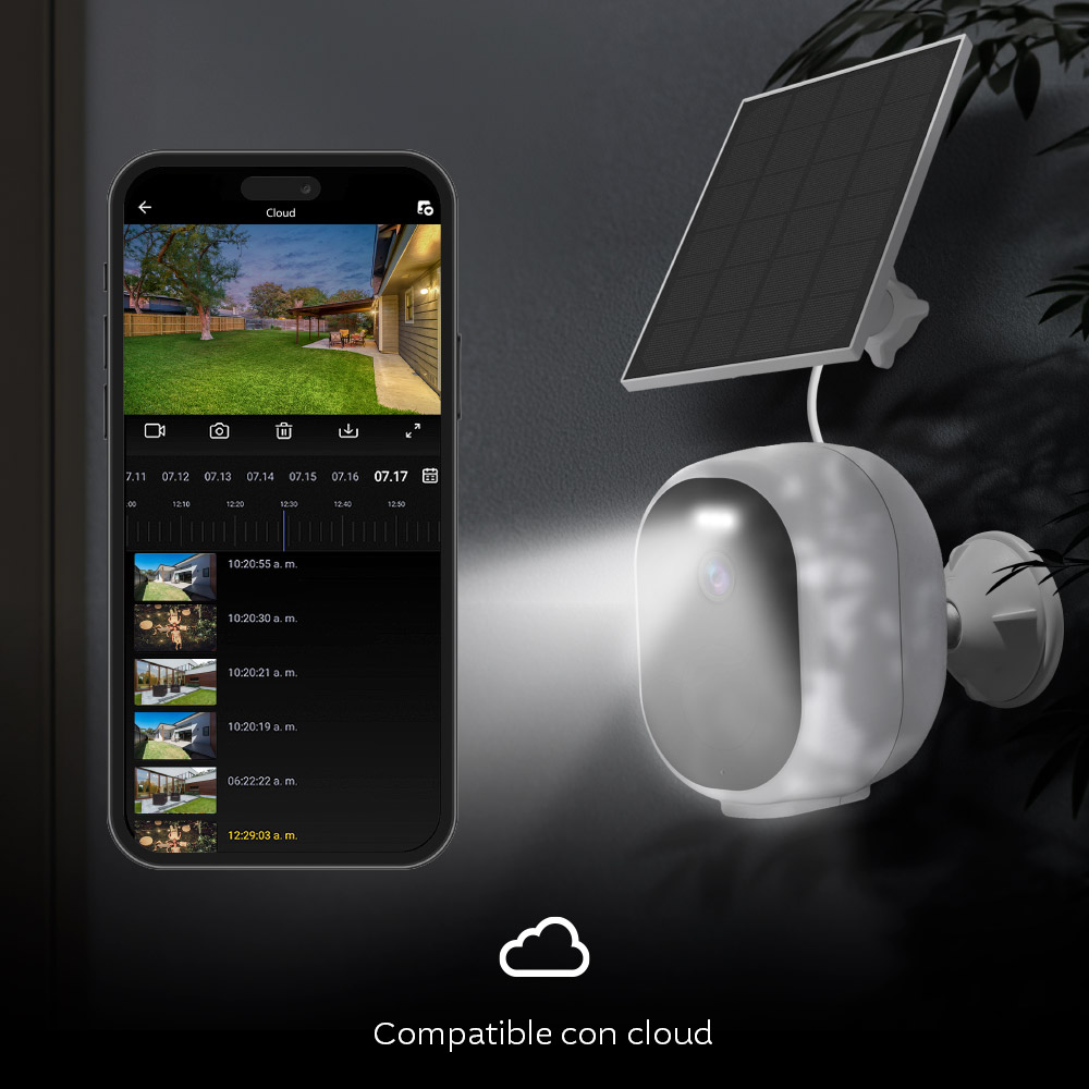 Cámara con panel solar Wi-Fi®, para Interiores y Exteriores - NHC