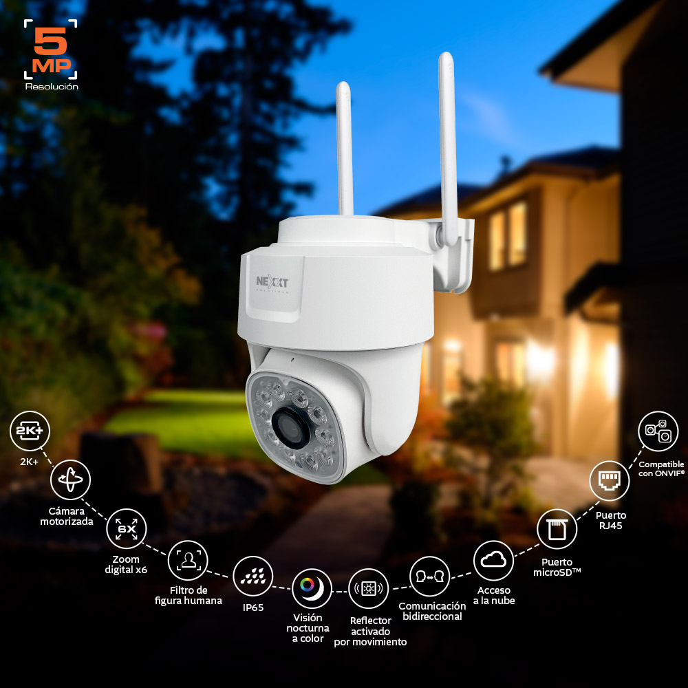 Cámara inteligente Wi-Fi® PTZ con cable para exteriores - NHC-OP10