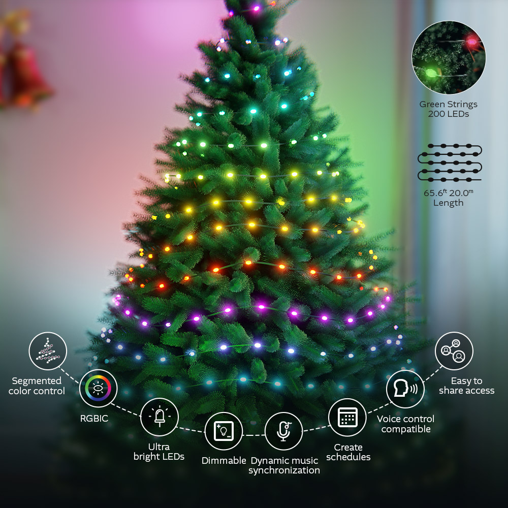 Smart Wi-Fi® Christmas String Lights - NHB-XL20 | Nexxt Home