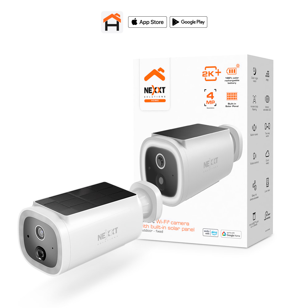 Smart Wi-Fi® camera with built-in solar panel - NHC-OF30S | Nexxt Home