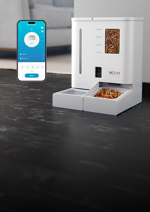 Dispensador inteligente de alimento y agua para mascotas con