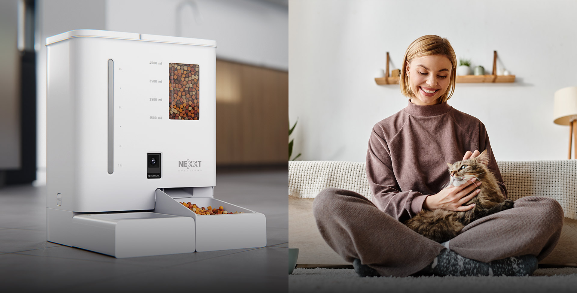 Smart Wi-Fi® pet feeder and water dispenser with 2K camera - NHA-P710 |  Nexxt Home