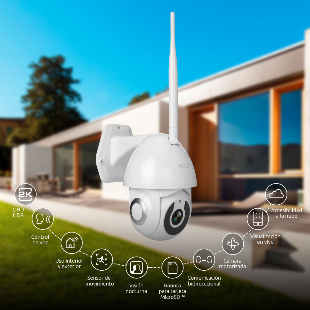 Nexxt - Cámara inteligente Wi-Fi motorizada para exterior